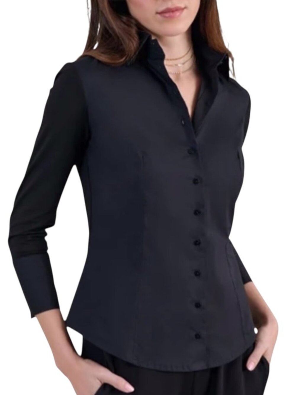 Anne Fontaine Connie Shirt Blouse 40 US 6 Black